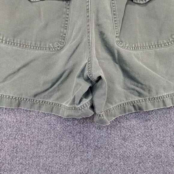 Abercrombie & Fitch Womens Chino Shorts Green Size 10 Cotton Slash Pockets - Picture 9 of 10